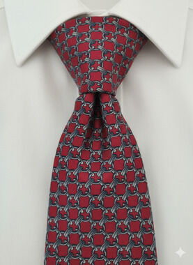 Bert Pulitzer for Lord & Taylor red chainmail tie - 59"